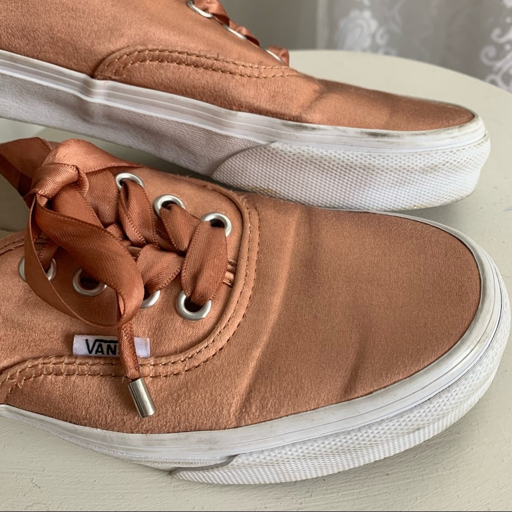 Vans Rose Gold Satin Lux Shoes - Picture 5 of 8